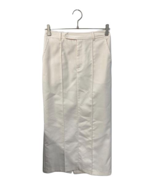 L'AUBE BLANC（ローブ ブラン）L'AUBE BLANC (ローブ ブラン) Front pin tuck pencil Skirt ホワイト サイズ:SIZE Mの古着・服飾アイテム