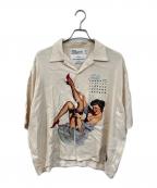 DAIRIKUダイリク）の古着「Pinup Girl New Hollywood Half Sleeve Shirt」｜ベージュ