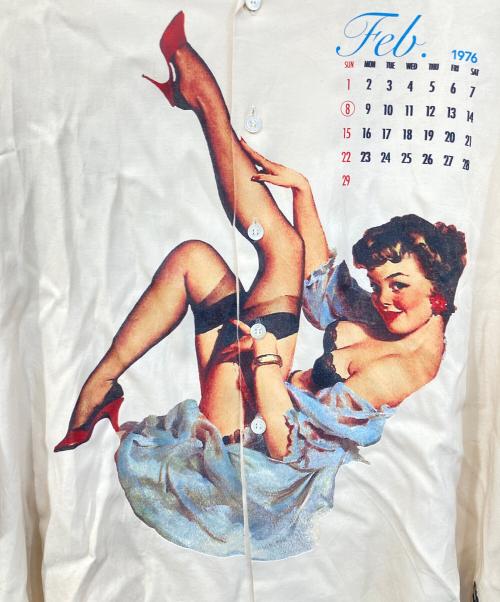 DAIRIKU（ダイリク）DAIRIKU (ダイリク) Pinup Girl New Hollywood Half Sleeve Shirt ベージュ サイズ:Fの古着・服飾アイテム