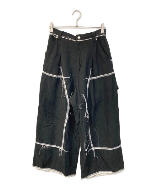 MAISON SPECIAL（メゾンスペシャル）MAISON SPECIAL (メゾンスペシャル) Washable Poplin Double Knee Wide Pants/ウォッシャブル ポプリン ダブルニー ワイドパンツ ブラック サイズ:SIZE 1の古着・服飾アイテム