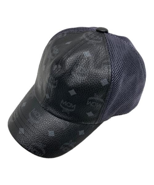 MCM（エムシーエム）MCM (エムシーエム) メッシュレザーキャップ ブラックの古着・服飾アイテム