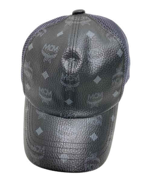 MCM（エムシーエム）MCM (エムシーエム) メッシュレザーキャップ ブラックの古着・服飾アイテム