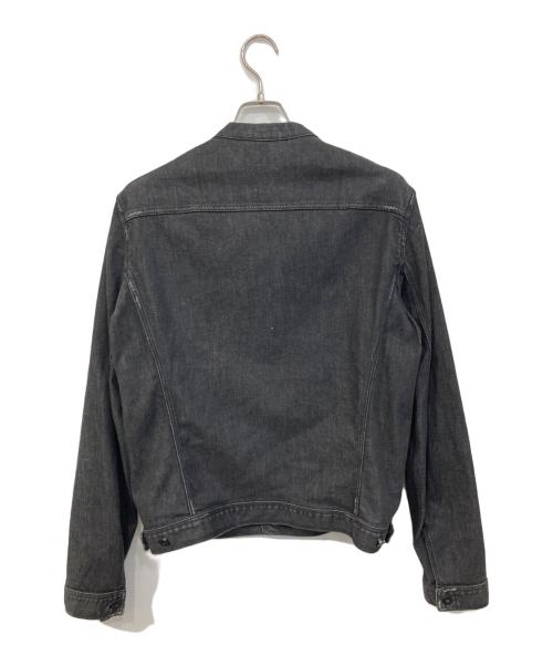 EMPORIO ARMANI（エンポリオ アルマーニ）EMPORIO ARMANI (エンポリオ アルマーニ) ノーカラーデニムジャケット ブラック サイズ:SIZE 50の古着・服飾アイテム