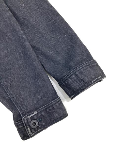 EMPORIO ARMANI（エンポリオ アルマーニ）EMPORIO ARMANI (エンポリオ アルマーニ) ノーカラーデニムジャケット ブラック サイズ:SIZE 50の古着・服飾アイテム