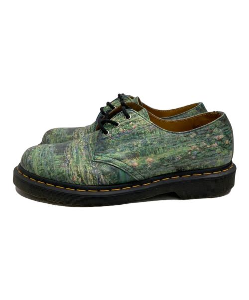 Dr.Martens（ドクターマーチン）Dr.Martens (ドクターマーチン) THE NATIONAL GALLERY (ナショナル・ギャラリー) ３ホールシューズ グリーン サイズ:UK8の古着・服飾アイテム