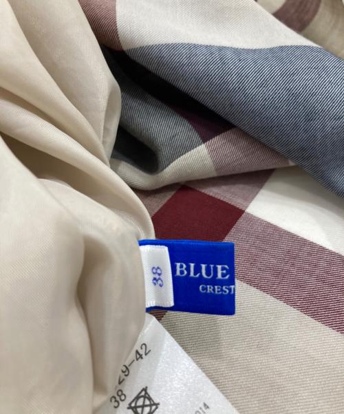 BLUE LABEL CRESTBRIDGE（ブルーレーベルクレストブリッジ）BLUE LABEL CRESTBRIDGE (ブルーレーベルクレストブリッジ) チェックドレープツイル ニットコンビマキシワンピース ネイビー サイズ:38の古着・服飾アイテム