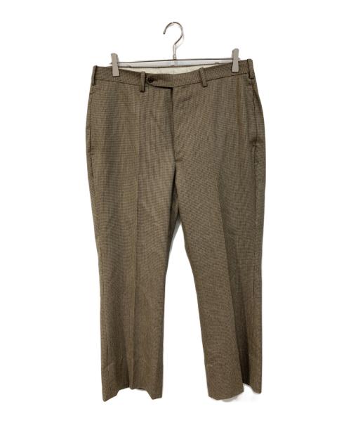 NICENESS（ナイスネス）NICENESS (ナイスネス) E.SOUTH 千鳥柄スラックス ブラウン サイズ:SIZE Lの古着・服飾アイテム