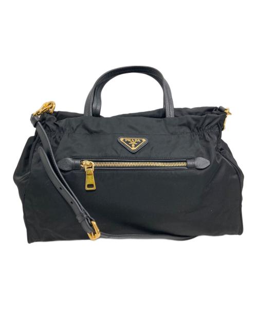 PRADA（プラダ）PRADA (プラダ) 三角ロゴナイロン2WAYバッグ ブラックの古着・服飾アイテム