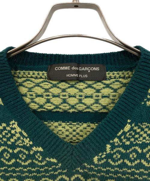 COMME des GARCONS HOMME PLUS（コムデギャルソンオムプリュス）COMME des GARCONS HOMME PLUS (コムデギャルソンオムプリュス) ウールVネックニット グリーン サイズ:不明の古着・服飾アイテム