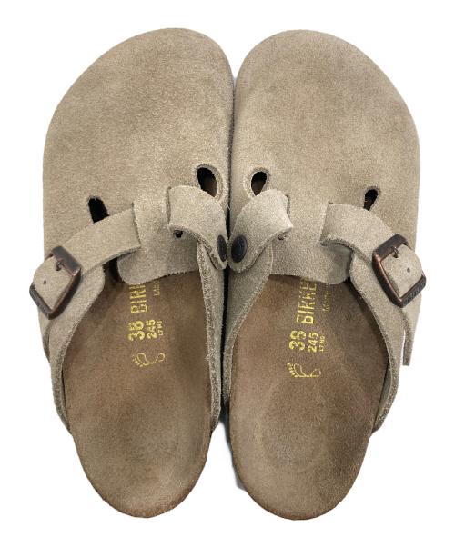 BIRKENSTOCK（ビルケンシュトック）BIRKENSTOCK (ビルケンシュトック) Boston Suede Leather（ボストン スウェードレザー） ベージュ サイズ:38の古着・服飾アイテム