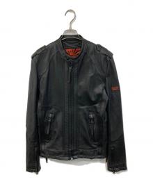 UNIONJAP（ユニオンジャップ）の古着「シングルライダースジャケット」｜ブラック