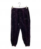 WACKO MARIAワコマリア）の古着「MARIA PYTHON VELVET PANTS/マリア パイソン ベルベット パンツ」｜パープル×ブラック