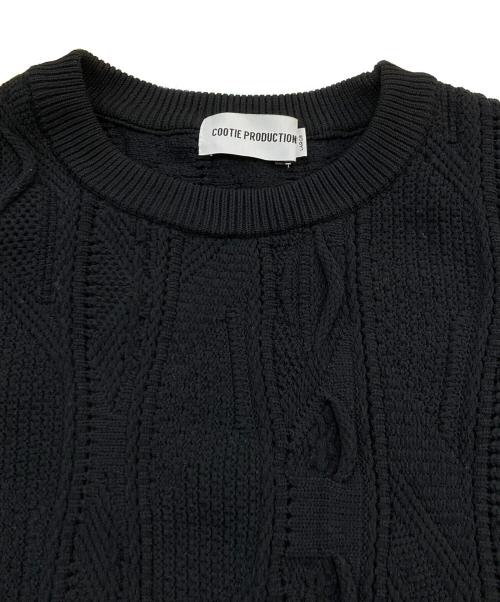 COOTIE PRODUCTIONS（クーティープロダクツ）COOTIE PRODUCTIONS (クーティープロダクツ) 3D Jacquard Solotex Knit Crew/3Dジャガードソロテックスニットクルー ブラック サイズ:SIZE Lの古着・服飾アイテム