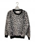WACKO MARIAワコマリア）の古着「LEOPARD MOHAIR CREW NECK SWEATER/レオパード モヘア クルーネック セーター」｜グレー×ブラック