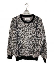 WACKO MARIA（ワコマリア）の古着「LEOPARD MOHAIR CREW NECK SWEATER/レオパード モヘア クルーネック セーター」｜グレー×ブラック