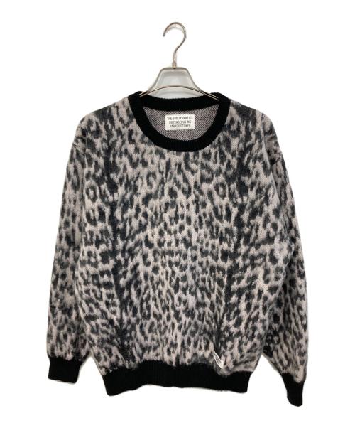 WACKO MARIA（ワコマリア）WACKO MARIA (ワコマリア) LEOPARD MOHAIR CREW NECK SWEATER/レオパード モヘア クルーネック セーター グレー×ブラック サイズ:SIZE Mの古着・服飾アイテム