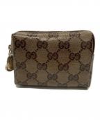 GUCCIグッチ）の古着「GGクリスタルポーチ」｜ブラウン