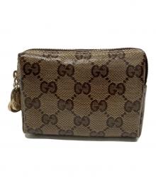 GUCCI（グッチ）の古着「GGクリスタルポーチ」｜ブラウン