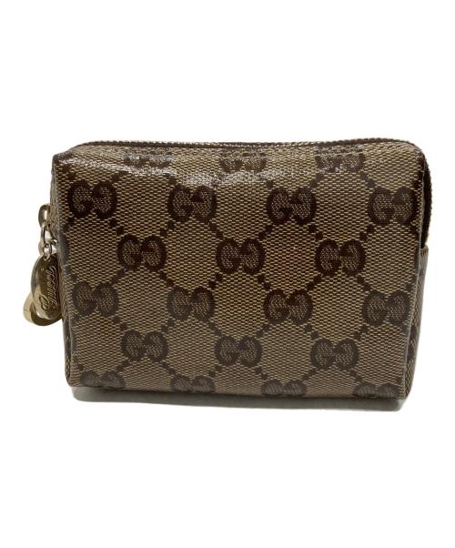 GUCCI（グッチ）GUCCI (グッチ) GGクリスタルポーチ ブラウンの古着・服飾アイテム