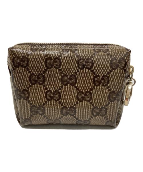 GUCCI（グッチ）GUCCI (グッチ) GGクリスタルポーチ ブラウンの古着・服飾アイテム