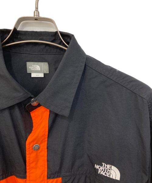 THE NORTH FACE（ザ ノース フェイス）THE NORTH FACE (ザ ノース フェイス) L/S Nuptse Shirt ブラック×オレンジ サイズ:SIZE Lの古着・服飾アイテム