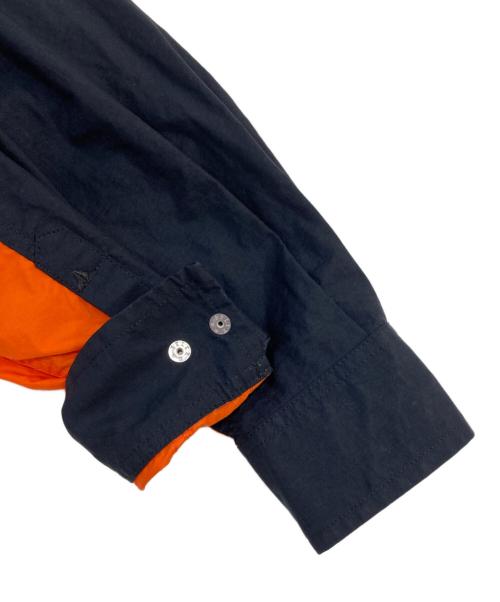THE NORTH FACE（ザ ノース フェイス）THE NORTH FACE (ザ ノース フェイス) L/S Nuptse Shirt ブラック×オレンジ サイズ:SIZE Lの古着・服飾アイテム