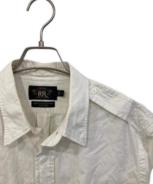 RRL（ダブルアールエル）RRL (ダブルアールエル) リネン ラミーブレンドシャツ ホワイト サイズ:SIZE Lの古着・服飾アイテム