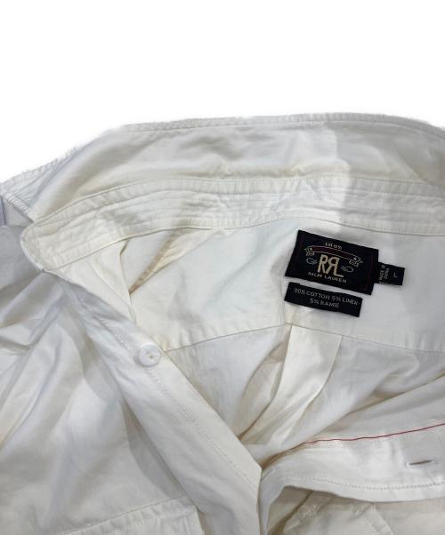 RRL（ダブルアールエル）RRL (ダブルアールエル) リネン ラミーブレンドシャツ ホワイト サイズ:SIZE Lの古着・服飾アイテム
