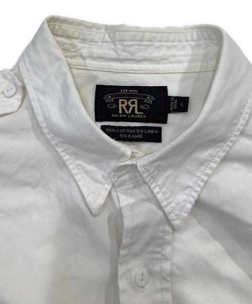 RRL（ダブルアールエル）RRL (ダブルアールエル) リネン ラミーブレンドシャツ ホワイト サイズ:SIZE Lの古着・服飾アイテム