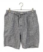 POST O'ALLSポストオーバーオールズ）の古着「Ｅ-Z LAX 4 SHORTS Summer patchwork seersucker Grey」｜グレー