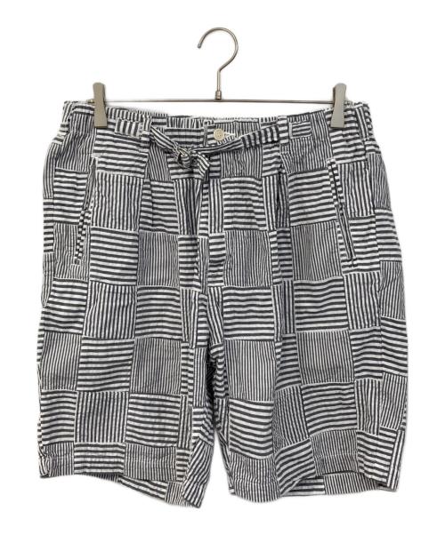 POST O'ALLS（ポストオーバーオールズ）POST O'ALLS (ポストオーバーオールズ) Ｅ-Z LAX 4 SHORTS Summer patchwork seersucker Grey グレー サイズ:SIZE XLの古着・服飾アイテム