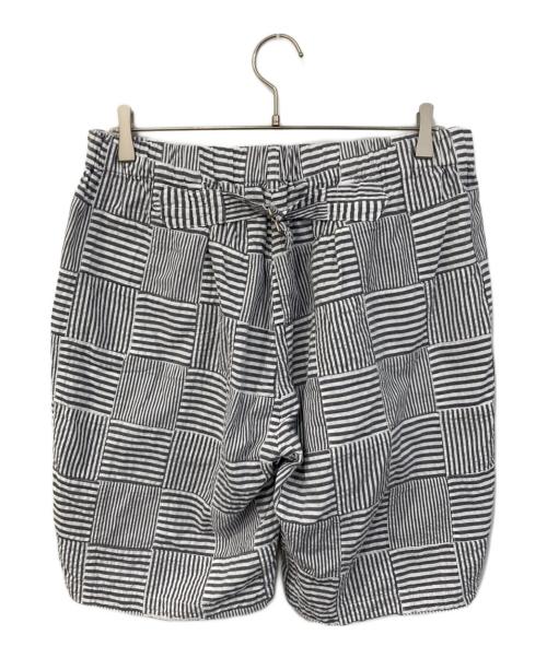 POST O'ALLS（ポストオーバーオールズ）POST O'ALLS (ポストオーバーオールズ) Ｅ-Z LAX 4 SHORTS Summer patchwork seersucker Grey グレー サイズ:SIZE XLの古着・服飾アイテム