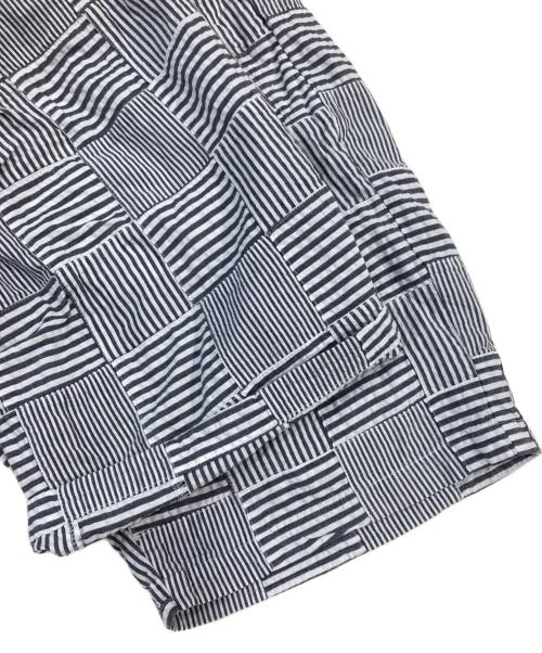 POST O'ALLS（ポストオーバーオールズ）POST O'ALLS (ポストオーバーオールズ) Ｅ-Z LAX 4 SHORTS Summer patchwork seersucker Grey グレー サイズ:SIZE XLの古着・服飾アイテム