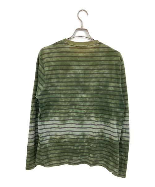 stussy（ステューシー）stussy (ステューシー) Bleach Stripe ロンT グリーン サイズ:SIZE Mの古着・服飾アイテム