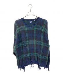 OLD GAP（オールドギャップ）の古着「クラッシュチェックニット」｜ネイビー×グリーン