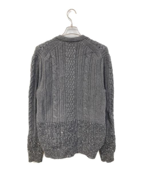 sacai（サカイ）sacai (サカイ) 切替アランニットカーディガン グレー サイズ:SIZE 2の古着・服飾アイテム