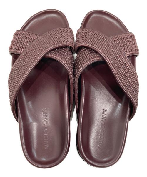 Manolo Blahnik（マノロブラニク）Manolo Blahnik (マノロブラニク) OTAWI RAFFIA ブラウン サイズ:40の古着・服飾アイテム