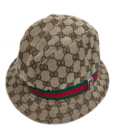 中古・古着通販】GUCCI (グッチ) GGキャンバスバケットハット ベージュ