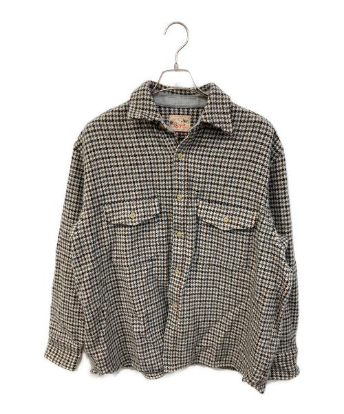 bogen（ボーゲン）bogen (ボーゲン) 千鳥格子柄シャツジャケット ブラウン サイズ:SIZE Sの古着・服飾アイテム