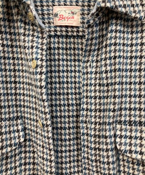 bogen（ボーゲン）bogen (ボーゲン) 千鳥格子柄シャツジャケット ブラウン サイズ:SIZE Sの古着・服飾アイテム