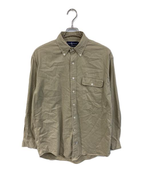 RALPH LAUREN（ラルフローレン）RALPH LAUREN (ラルフローレン) コットンボタンダウンシャツ ベージュ サイズ:SIZE Mの古着・服飾アイテム