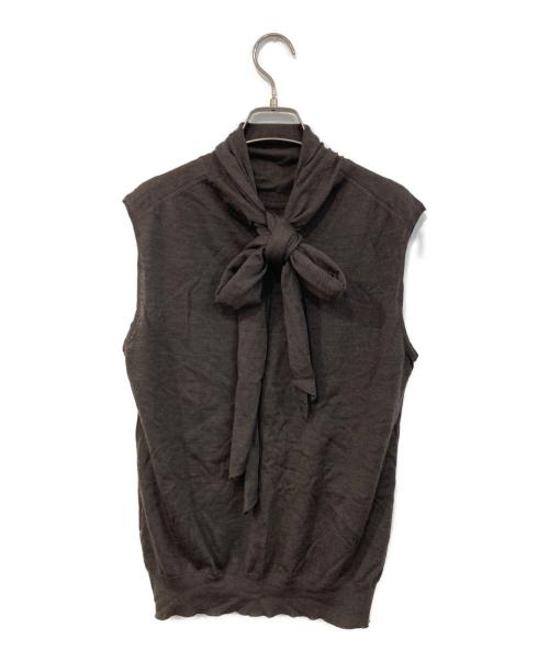 HERMES（エルメス）HERMES (エルメス) ノースリーブニット ブラウン サイズ:SIZE LAの古着・服飾アイテム