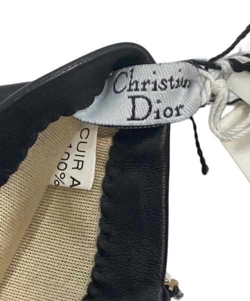 Christian Dior（クリスチャン ディオール）Christian Dior (クリスチャン ディオール) レザーグローブ ブラックの古着・服飾アイテム