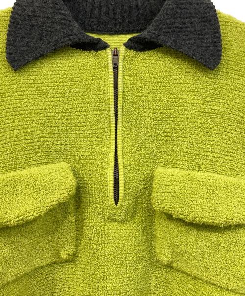 ISA BOULDER（イザボールダー）ISA BOULDER (イザボールダー) towel twin pocket jacket/タウエル・ツイン・ポケット・ジャケット イエロー×グレー サイズ:XSの古着・服飾アイテム
