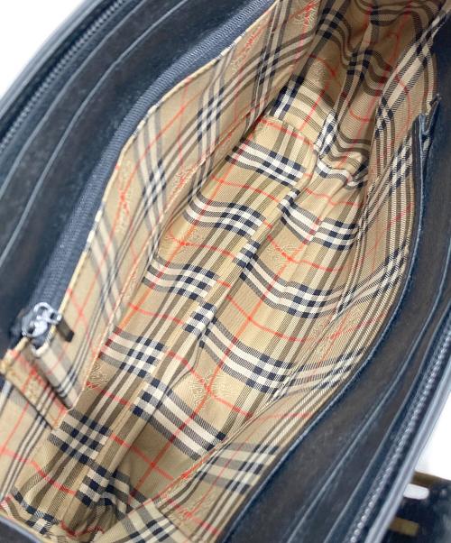 Burberry's（バーバリーズ）Burberry's (バーバリーズ) レザーハンドバッグ ブラックの古着・服飾アイテム
