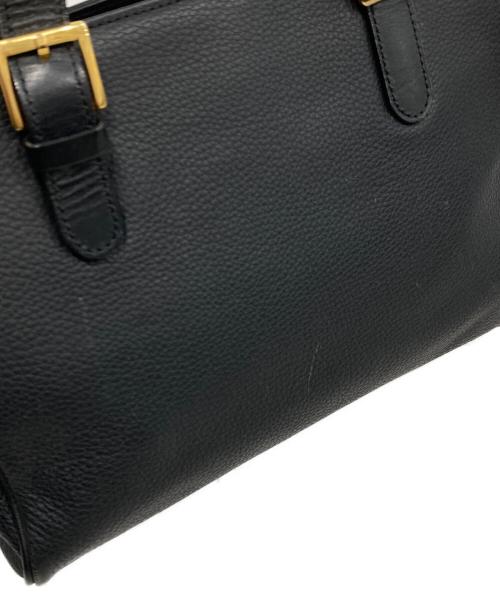 Burberry's（バーバリーズ）Burberry's (バーバリーズ) レザーハンドバッグ ブラックの古着・服飾アイテム