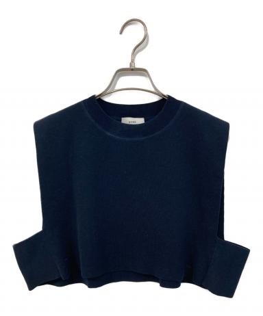 中古・古着通販】HYKE (ハイク) CROPPED TOP SWEATER ネイビー サイズ