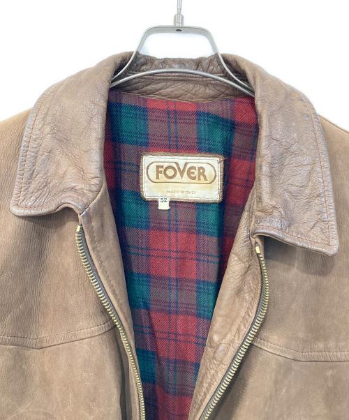 FOVER（フェイバー）FOVER (フェイバー) レザージャケット ブラウン サイズ:SIZE 52の古着・服飾アイテム