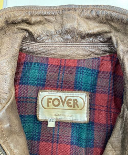 FOVER（フェイバー）FOVER (フェイバー) レザージャケット ブラウン サイズ:SIZE 52の古着・服飾アイテム