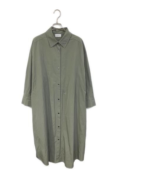 MOGA（モガ）MOGA (モガ) ハイカウントタフタシャツワンピース グリーン サイズ:SIZE1の古着・服飾アイテム